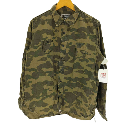 アベイシングエイプ A BATHING APE 1ST CAMO ミニ ポケット ワークシャツ メンズ JPN:L