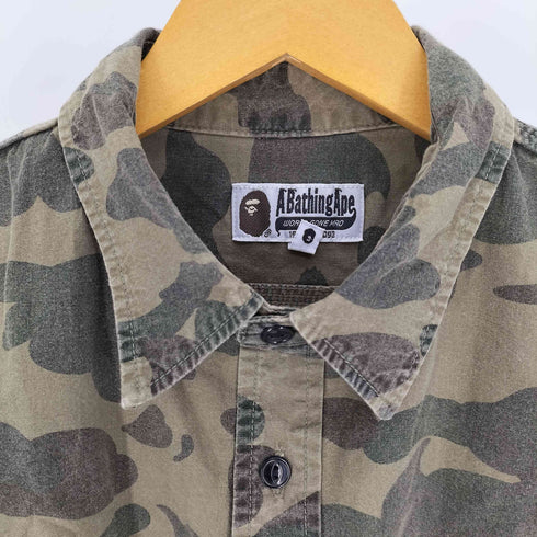 アベイシングエイプ A BATHING APE 1ST CAMO ミニ ポケット ワークシャツ メンズ JPN:L