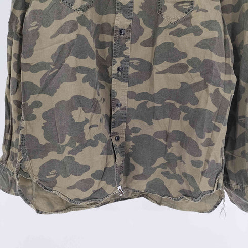 アベイシングエイプ A BATHING APE 1ST CAMO ミニ ポケット ワークシャツ メンズ JPN:L
