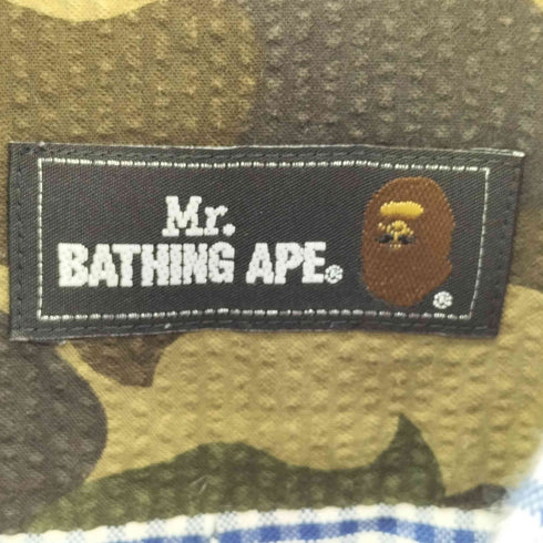 ミスターベイシングエイプ Mr. BATHING APE アイコン ロゴ 刺繍 ギンガムチェック ボタンダウン L/S シャツ メンズ 16 41cm