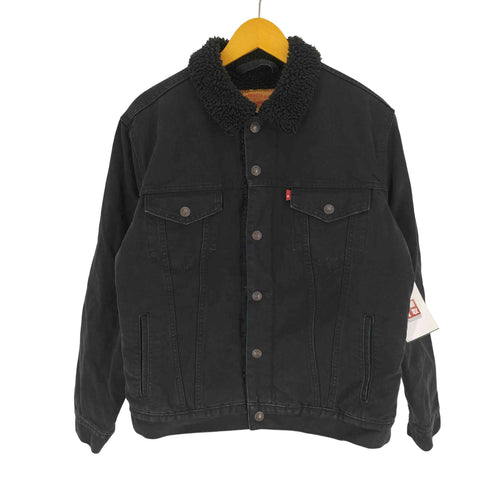 リーバイス Levis シェルパ トラッカー ボア ジャケット 裏ボア ブラックデニム ジャケット メンズ import:M