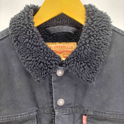 リーバイス Levis シェルパ トラッカー ボア ジャケット 裏ボア ブラックデニム ジャケット メンズ import:M