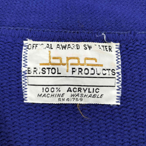 BRISTOL PRODUCTS 60s- ワッペンデザインアクリルカーディガン メンズ