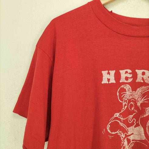 袖裾シングル HERE KITTY フロントプリントクルーネックTシャツ メンズ