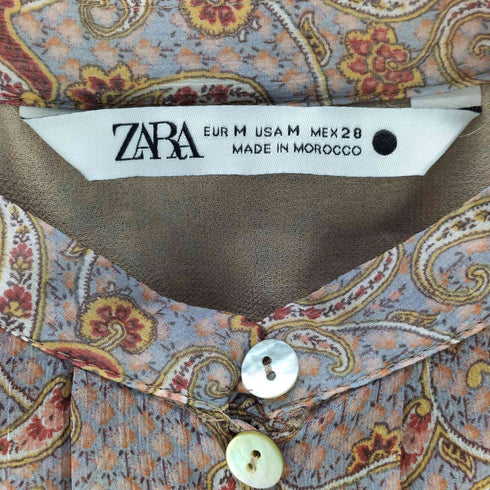 ザラ ZARA ペイズリープリント シフォンブラウス レディース import:M