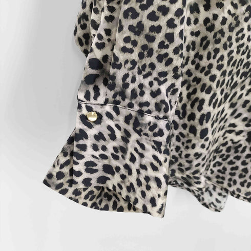 ザラ ZARA レオパードボタンダウンシャツ レディース import:L