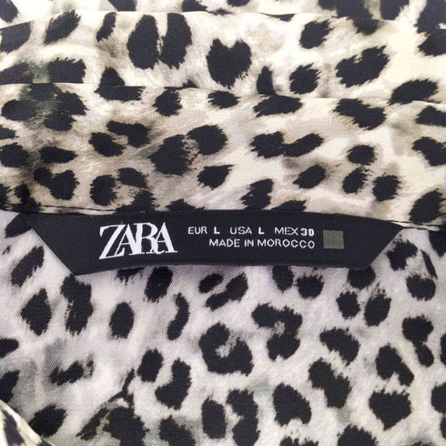 ザラ ZARA レオパードボタンダウンシャツ レディース import:L