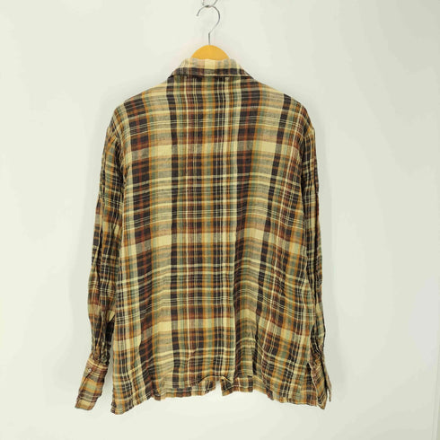 ラルフローレン RALPH LAUREN リネン袖ボリュームチェックシャツ レディース 14