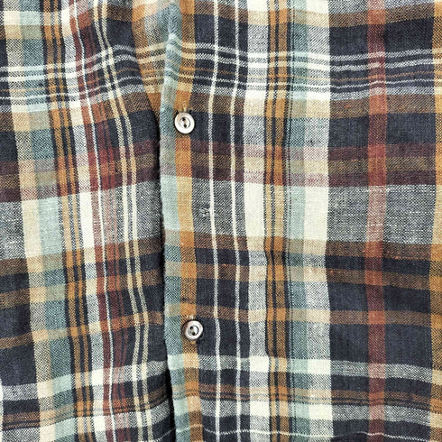 ラルフローレン RALPH LAUREN リネン袖ボリュームチェックシャツ レディース 14