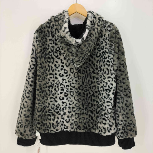 リバーシブル ボアフリース レオパードジップアップフーディ レディース