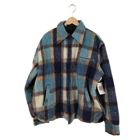 Westerfield Vintage マリンボタン ウールリネンチェックジャケット メンズ 46