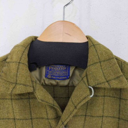 ペンドルトン PENDLETON 60s MADE IN USA フラップ両ポケ ウールチェック オープンカラーシャツ ボードシャツ メンズ import:M