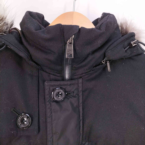 ブラックレーベルクレストブリッジ BLACK LABEL CRESTBRIDGE LIMONTA KOMATSU SEIREN 裏地チェック シルバーフォックスファー ダウンジャケット メンズ import:M