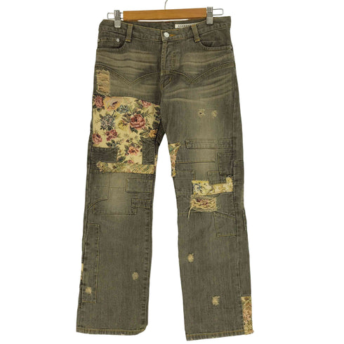 スナオクワハラ sunaokuwahara 15AW ボブラン パッチワーク ローライズ デニム パンツ Y2K レディース JPN:S