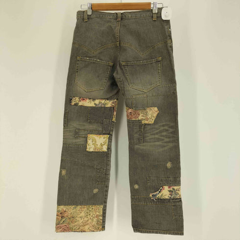 スナオクワハラ sunaokuwahara 15AW ボブラン パッチワーク ローライズ デニム パンツ Y2K レディース JPN:S