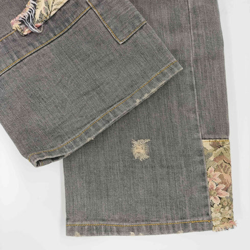 スナオクワハラ sunaokuwahara 15AW ボブラン パッチワーク ローライズ デニム パンツ Y2K レディース JPN:S
