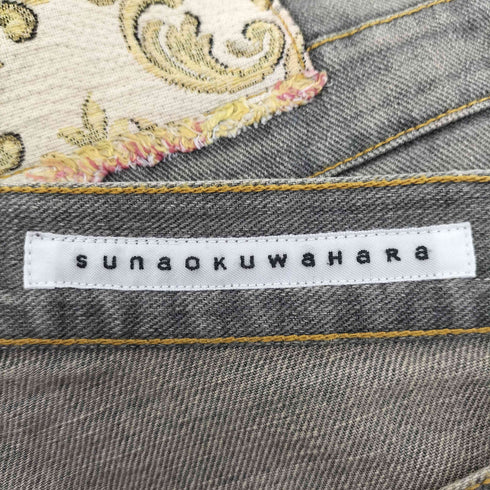 スナオクワハラ sunaokuwahara 15AW ボブラン パッチワーク ローライズ デニム パンツ Y2K レディース JPN:S