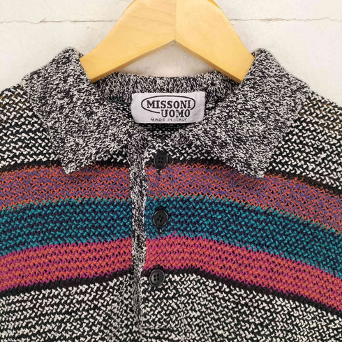 ミッソーニ ウオモ MISSONI UOMO イタリア製 リネン混 ニットポロ メンズ