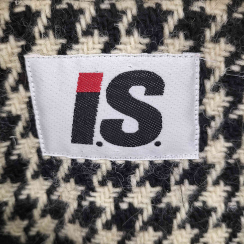 アイエスイッセイミヤケ I.S. ISSEY MIYAKE 80S ウール ツイード 千鳥格子 ノーカラー ジャケット スカート セットアップ レディース 7