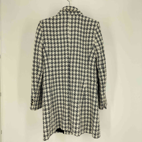 ザラ ZARA ループ ツイード ダブルブレスト チェスターコート レディース import:L
