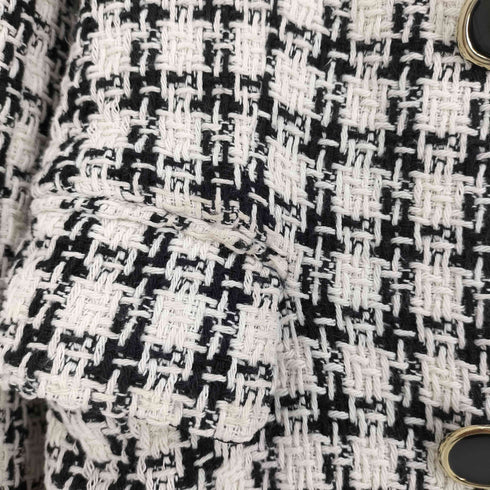 ザラ ZARA ループ ツイード ダブルブレスト チェスターコート レディース import:L