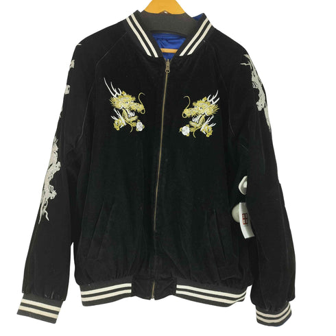 ホシヒメ Hoshihime ドラゴン×鶴刺繍 スカジャン 別珍 メンズ