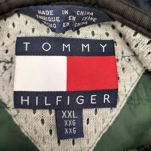 トミーヒルフィガー TOMMY HILFIGER 80-90s フラッグタグ ロゴ刺繍 ナイロン アノラックパーカー メンズ XXL
