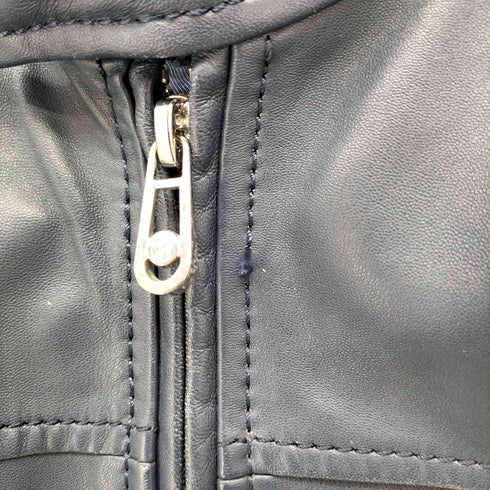 トラサルディ ジーンズ TRUSSARDI JEANS スタンドカラー シングルレザージャケット メンズ EUR:46