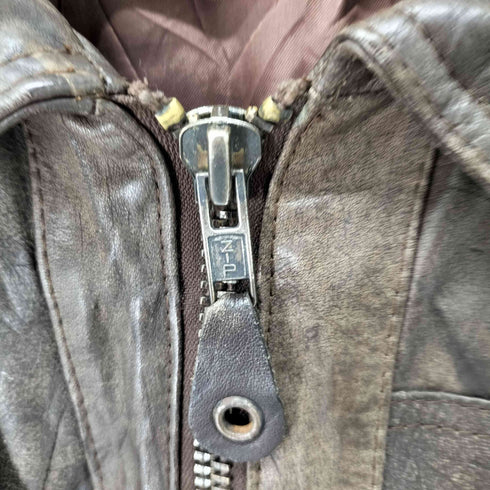 ジップアップレザーブルゾン メンズ