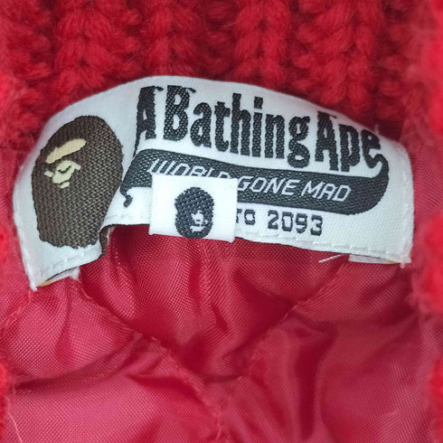 アベイシングエイプ A BATHING APE BABY MILO WOOL COWICHAN マイロ 裏地キルティング ウール ニット カウチン ジャケット メンズ JPN:L
