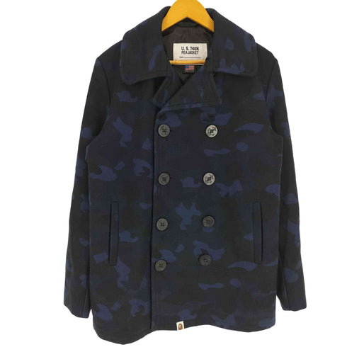 アベイシングエイプ A BATHING APE USA製 U.S 740N PEA JACKET カモ柄 ピーコート メンズ JPN:L