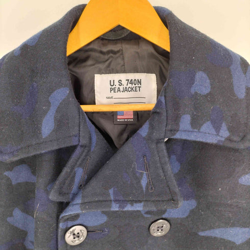 アベイシングエイプ A BATHING APE USA製 U.S 740N PEA JACKET カモ柄 ピーコート メンズ JPN:L