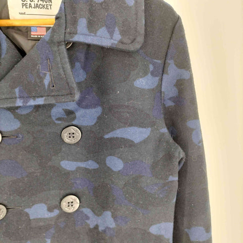 アベイシングエイプ A BATHING APE USA製 U.S 740N PEA JACKET カモ柄 ピーコート メンズ JPN:L