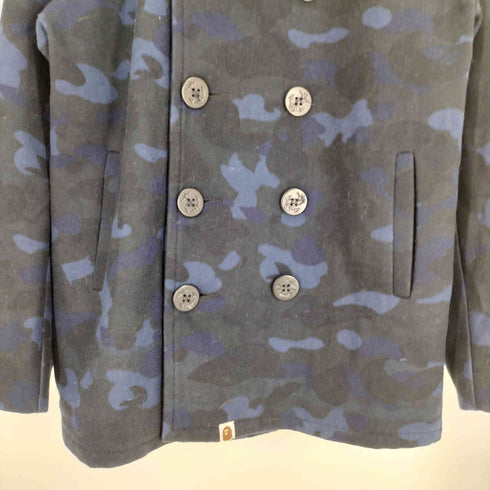 アベイシングエイプ A BATHING APE USA製 U.S 740N PEA JACKET カモ柄 ピーコート メンズ JPN:L