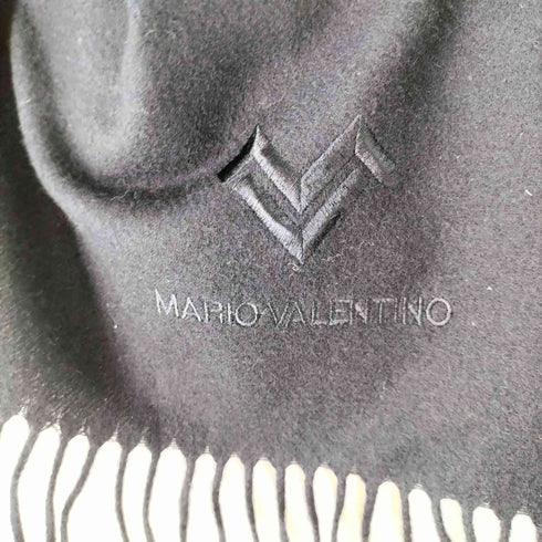 マリオバレンチノ MARIO VALENTINO ロゴ刺繍フリンジマフラー メンズ