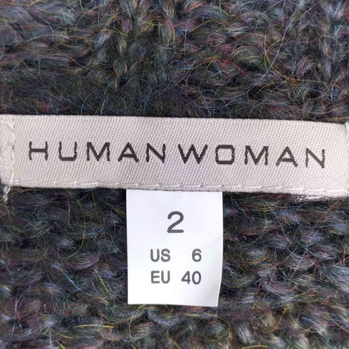 ヒューマンウーマン HUMAN WOMAN モヘア混 ピン カーディガン レディース JPN:2