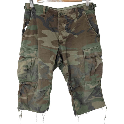 ユーエスアーミー U.S. ARMY 迷彩カーゴパンツ クロップドリメイク メンズ JPN:XS
