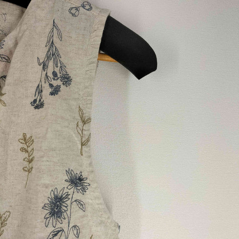 サマンサモスモス samansa Mos2 byTSUHARU 24aw 綿麻総刺繍 リボンベスト レディース FREE