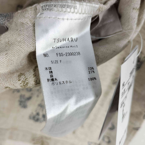 サマンサモスモス samansa Mos2 byTSUHARU 24aw 綿麻総刺繍 リボンベスト レディース FREE