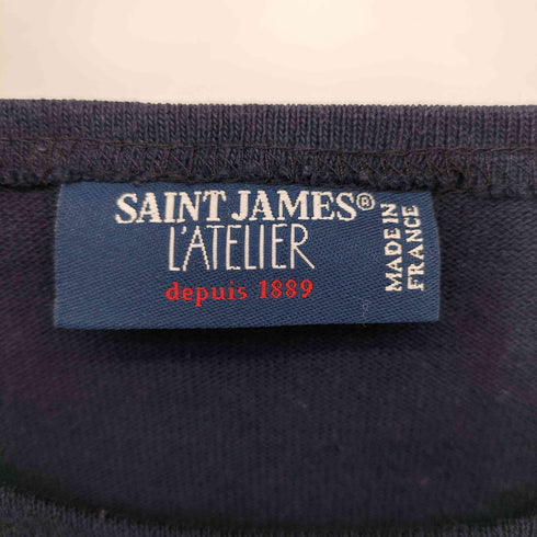 セントジェームスアトリエ SAINT JAMES LATELIER ボーダーエルボーパッチL/S クルーネックTシャツ レディース import:S