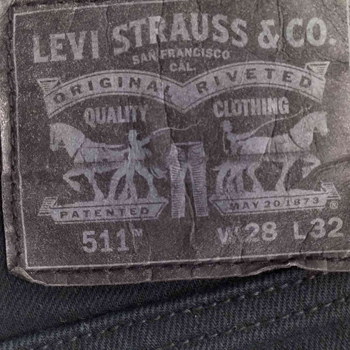 リーバイス Levis 511ブラックデニムパンツ メンズ 28/32