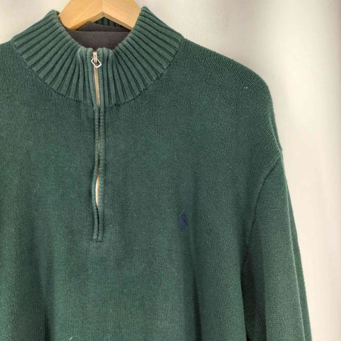 ポロラルフローレン POLO RALPH LAUREN 90S ポニー刺繍 ハーフジップニット メンズ import:XXL