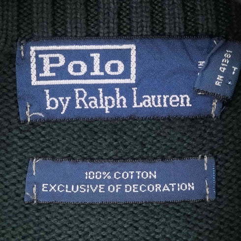 ポロラルフローレン POLO RALPH LAUREN 90S ポニー刺繍 ハーフジップニット メンズ import:XXL