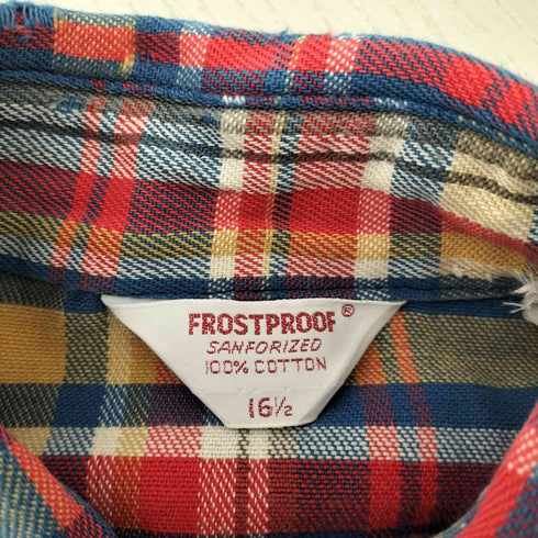フロストプルーフ FROSTPROOF 70s~80s 両フラップ コットンチェックシャツ メンズ 16 1/2