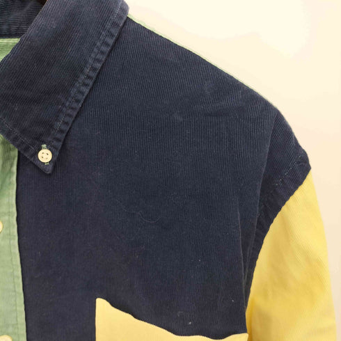 ラルフローレン RALPH LAUREN CLASSIC FIT マルチカラー コーデュロイ L/S ボタンダウンシャツ メンズ import:XL
