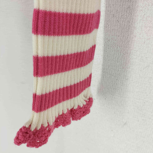 Emily Temple cute タートルネック レースデザイン ボーダーニット レディース M