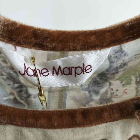 Jane Marple Langue de chat Chocolat T-shirt ラングドシャ パフTシャツ レディース M