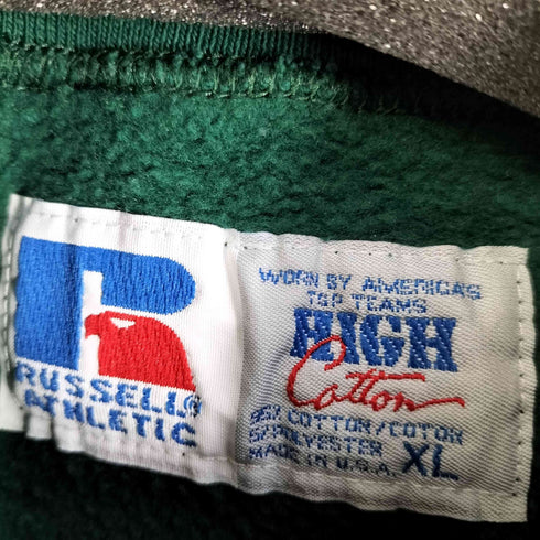ラッセルアスレチック RUSSELL ATHLETIC 90s USA製 ポリ混 前V モックネック ブランクスウェット メンズ import:XL