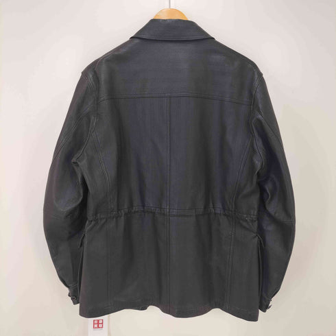 アクアスキュータム AQUASCUTUM パンチングラムレザージャケット メンズ import:M