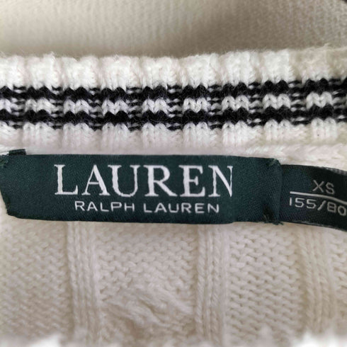 ローレンラルフローレン LAUREN RALPH LAUREN ケーブル編み 半袖コットンニット レディース import:XS